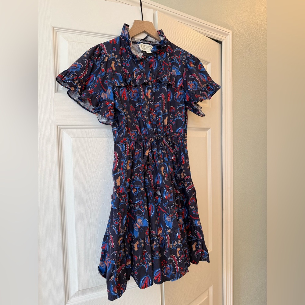 Sail To Sable Aztec Floral Scalloped Edge Shirt Dress - Picture 4 of 11